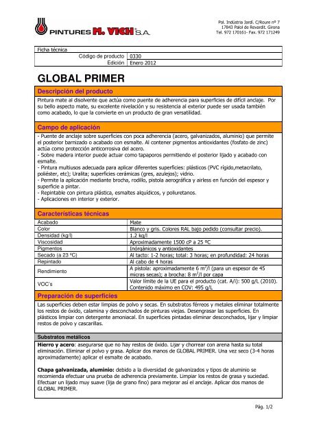 GLOBAL PRIMER - Pintures M. Vich