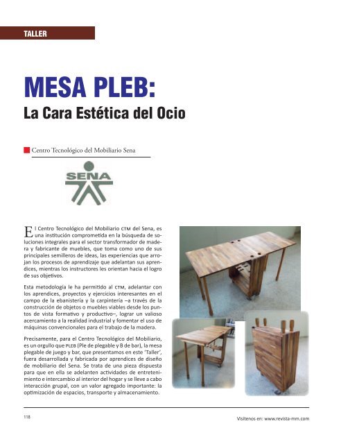 Taller MESA PLEB - Revista El Mueble y La Madera