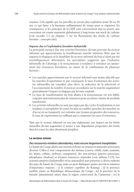 Dynamiques de déforestation dans le bassin du Congo