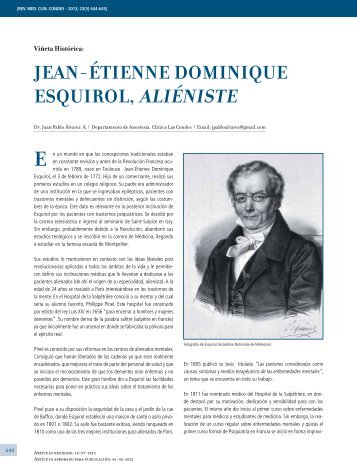 JEAn-éTIEnnE DOMInIqUE ESqUIROL, ALIénISTE E - Clínica Las ...