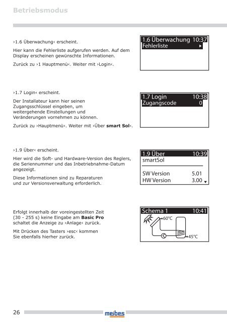 meibes Solarregler Basic, Anleitung