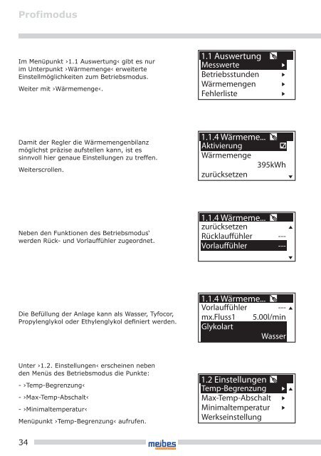 meibes Solarregler Basic, Anleitung