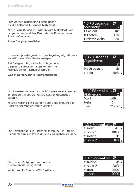 meibes Solarregler Basic, Anleitung