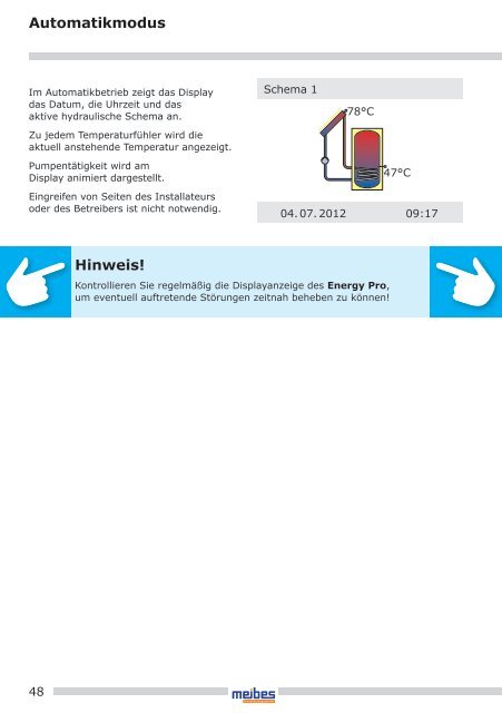 meibes Solarregler Energy, Anleitung