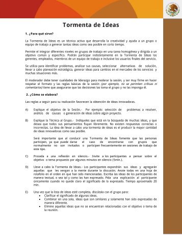 Tormenta de Ideas - Dirección General de Planeación y Desarrollo ...