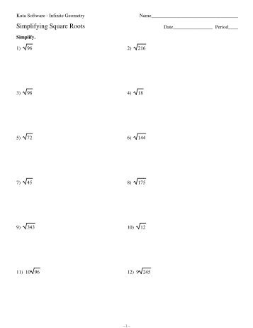 1-Simplifying square roots