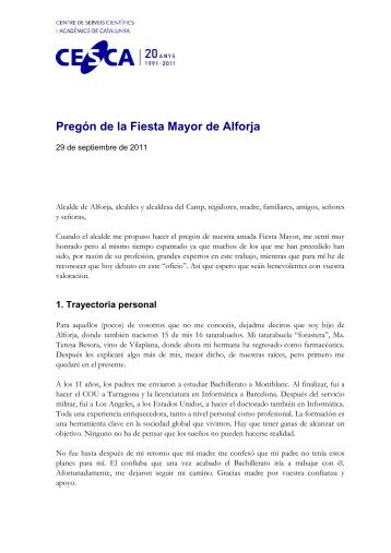 Pregón de la Fiesta Mayor de Alforja (61,56 KB) - cesca