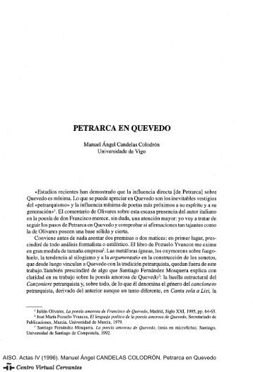 Petrarca en Quevedo