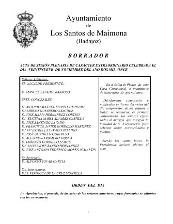 Acta Pleno - Ayuntamiento de Los Santos de Maimona