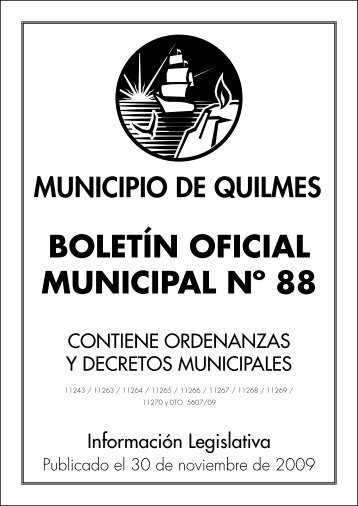 Boletín Oficial Municipal N° 88 - Municipio de Quilmes