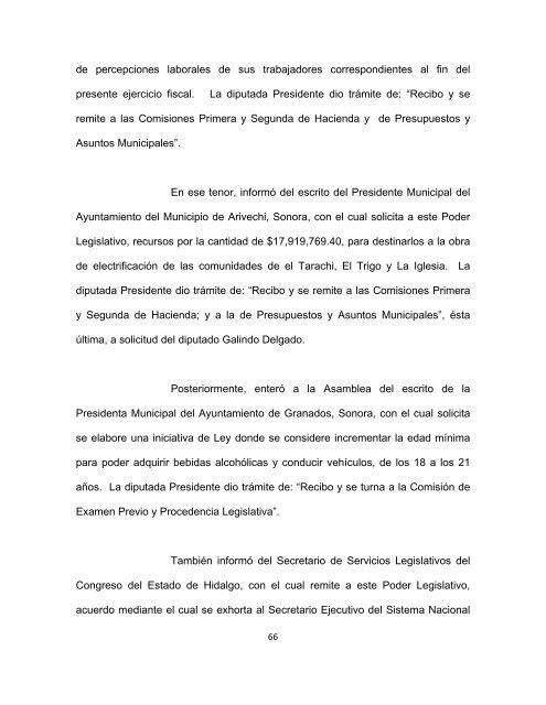 ACTA - H. Congreso del Estado de Sonora