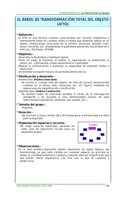 4. la intervención en grupo: técnicas de trabajo. - PHP Webquest