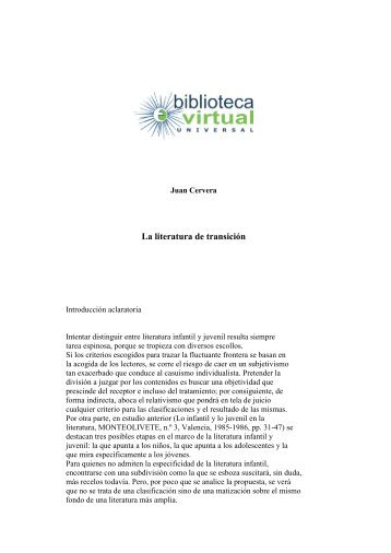 La literatura de transición - Biblioteca Virtual Universal