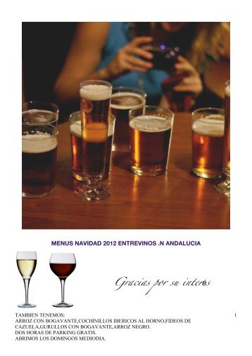 Menús Navideños N. Andalucía - Taberna Entrevinos Almería