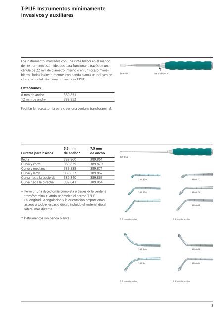 T-PLIF. Instrumentos mínimamente invasivos y auxiliares. - Synthes