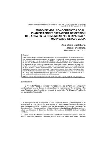 modo de vida, conocimiento local, planificación y estrategia - SICHT