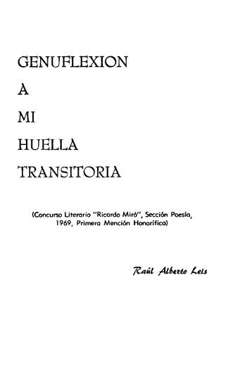 GENUFLEXION A MI HUELLA TRANSITORIA