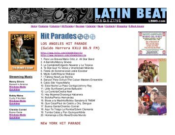LOS ANGELES HIT PARADE - Latin Beat Magazine