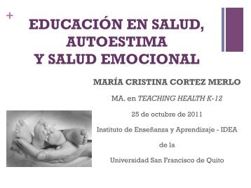 educación en salud, autoestima y salud emocional - Instituto de ...