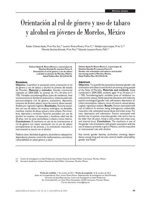 Descargar artículo en PDF - Instituto Nacional de Salud Pública