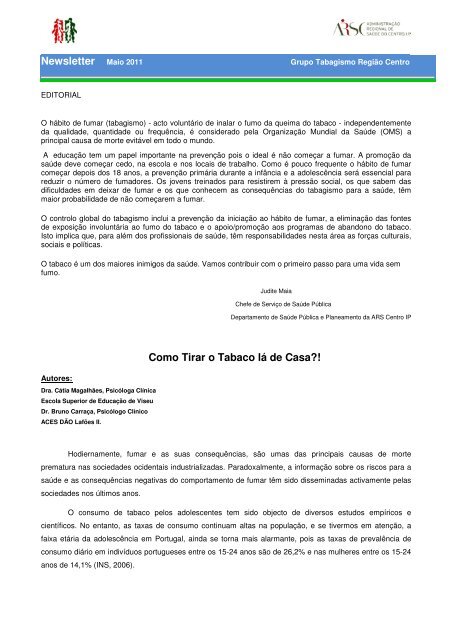 Newsletter nº. 3 - Maio 2011 - Administração Regional de Saúde do ...