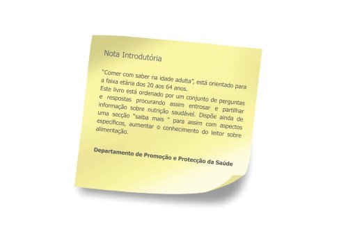 “Comer com saber….na idade adulta”. - Instituto de Administração ...