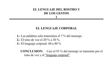 EL LENGUAJE DEL ROSTRO Y DE LOS GESTOS 1 EL LENGUAJE ...