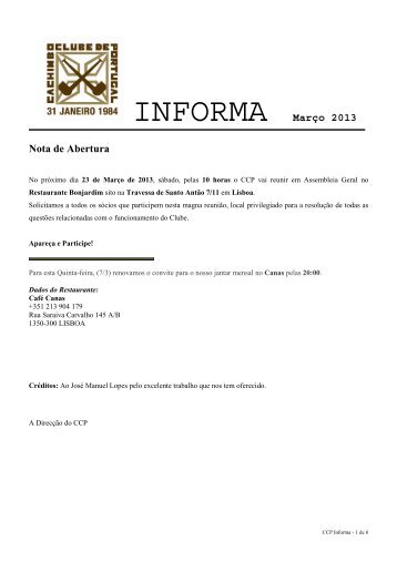 2013.03 - Cachimbo Clube de Portugal