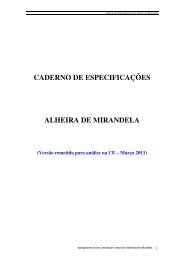 CADERNO DE ESPECIFICAÇÕES ALHEIRA DE MIRANDELA