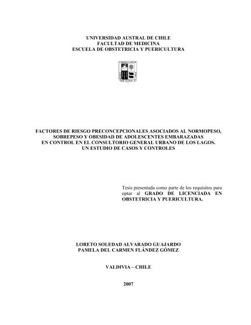 universidad austral de chile facultad de medicina escuela de