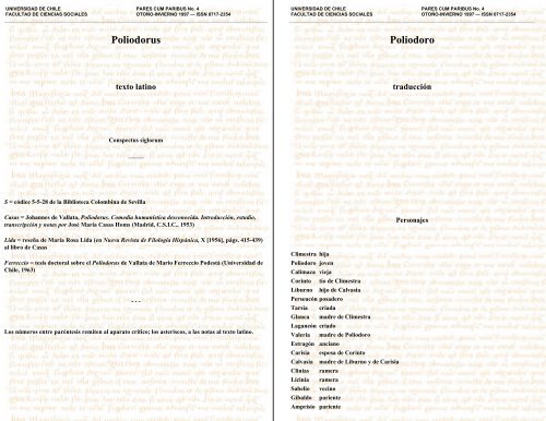 Pares cum Paribus Nº 4: Índice - Facultad de Ciencias Sociales ...