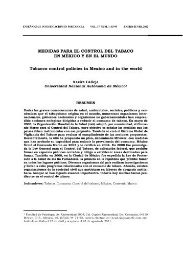 MEDIDAS PARA EL CONTROL DEL TABACO EN MÉXICO Y ... - cneip