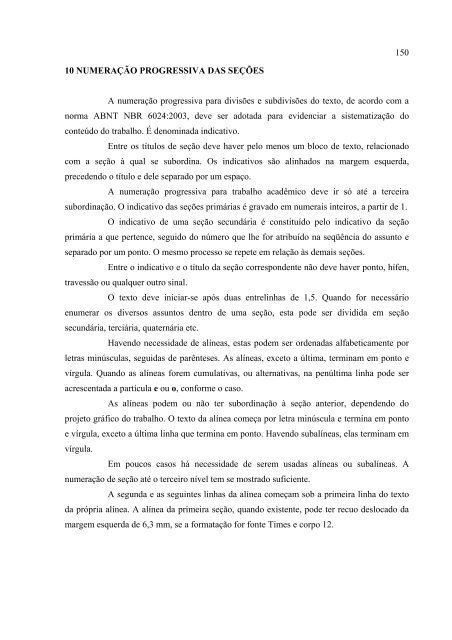 Tabela 4 – Modelo de ta