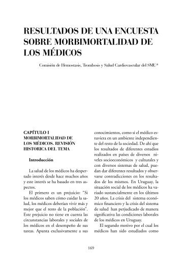 resultados de una encuesta sobre morbimortalidad de los médicos