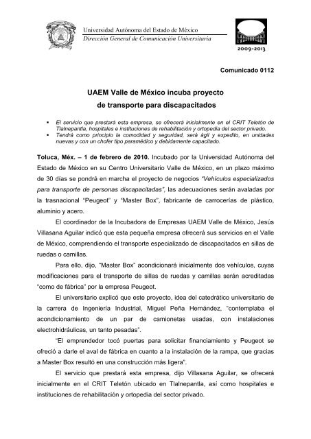 UAEM Valle de México incuba proyecto de transporte para ...