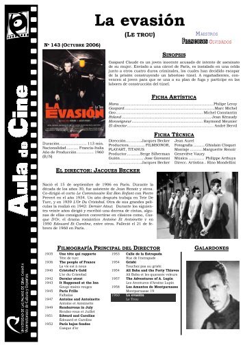 La evasión - Aula de Cine