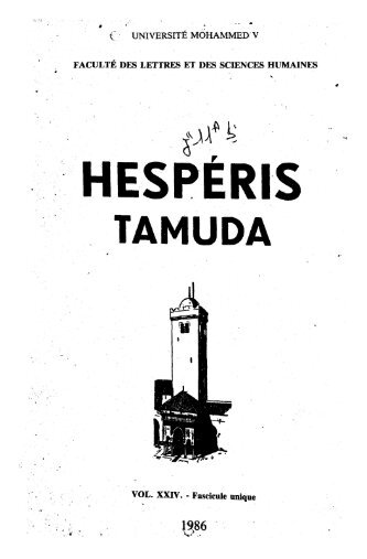 hespéri-s tamuda - Bibliothèque Numérique Marocaine