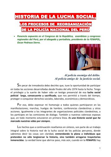 HISTORIA DE LA LUCHA SOCIAL DE LOS POLICIAS ... - Fenapol