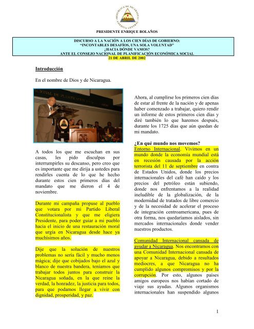 Mensaje a la nación sobre los 100 primeros días de Gobierno - 21 ...