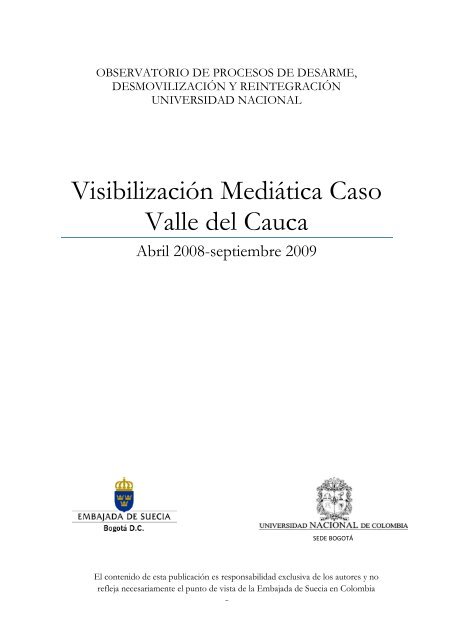 El Caso Valle del Cauca - Observatorio DDR - Universidad Nacional ...