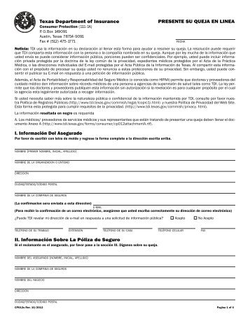Formato PDF - Texas Department of Insurance - Texas.gov