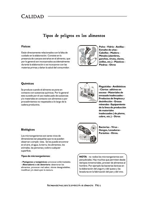 Recomendaciones para la produccion de alimentos - INTI