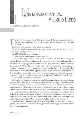 Una mirada cuántica. A Emilio Lledó - Ateneo de la Laguna