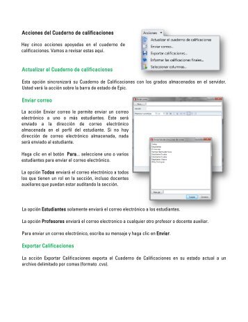 Acciones del Cuaderno de calificaciones ... - Campus Virtual
