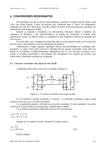 4. CONVERSORES RESSONANTES - D.s.c.e. - Unicamp