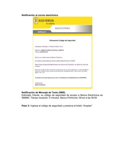 Manual Código de Seguridad Sistema de Ingreso ... - Banco Pichincha