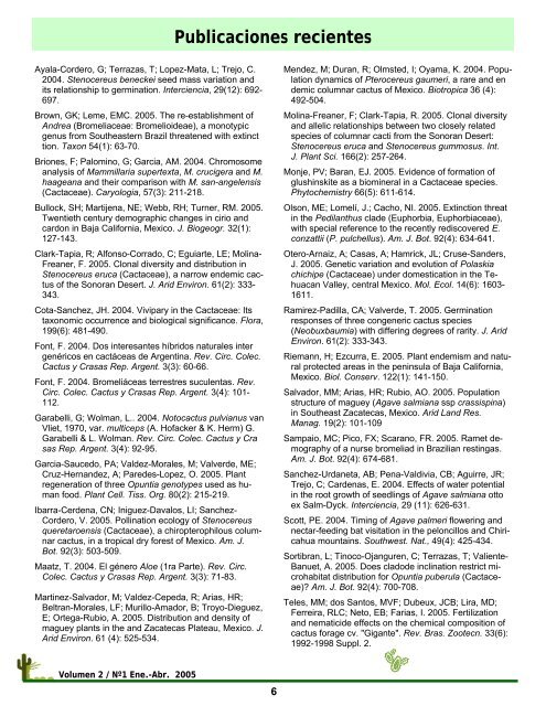 Boletín Vol 2 No 1 Ene - Abr 2005. - Instituto de Biología - UNAM