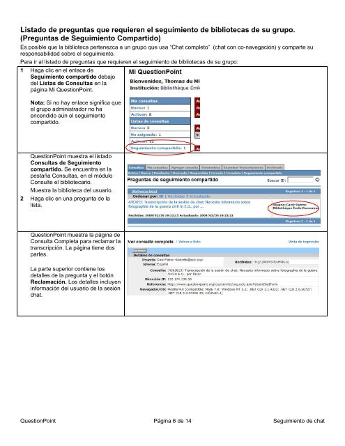 Seguimiento de chat Guía del bibliotecario - OCLC