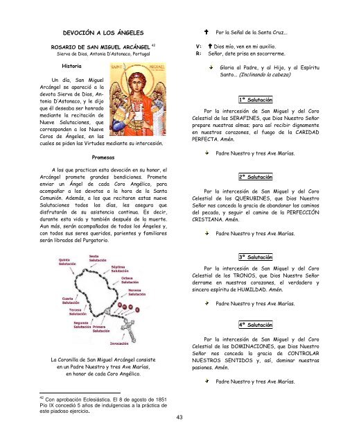 Rosario de San Miguel Arcángel - Apariciones de Jesús y María