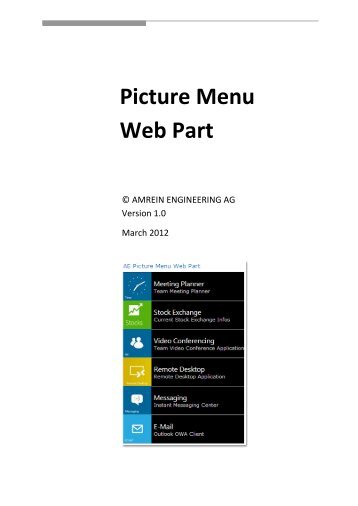 Picture Menu Web Part - Amrein Engineering